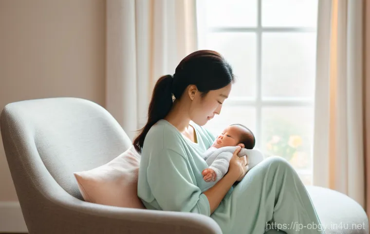 출산 후 생리 회복 시기와 주의사항 - **Prompt 1: Serene New Mother Reflecting on Body's Journey**
    A gentle, serene Japanese new mothe...